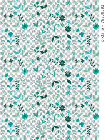 北欧風　植物シルエット（グリーンベース）パターン  縦 76839392