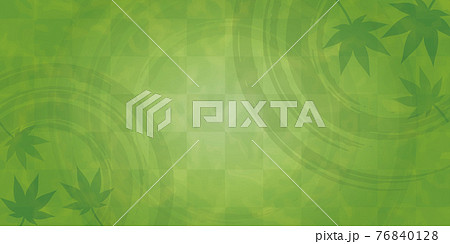 青紅葉と波紋の和風背景 緑 お茶イメージ バナーのイラスト素材