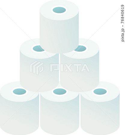 イラスト素材 トイレットペーパー 包帯 生活用品 複数の山積のイラスト素材