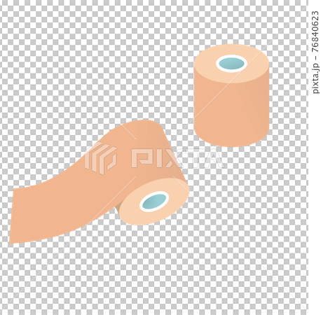 イラスト素材: キネシオテープ テーピング マスキングテープ ベージュ色の複数セット イラスト素材: キネシオテープ テーピング マスキングテープ ベージュ色の複数セット 76840623