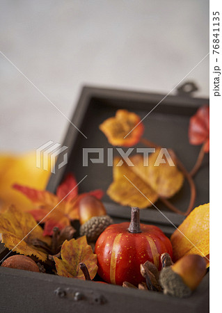 木の箱に詰まったハロウィンイメージ 木の箱に詰まったハロウィンイメージ 76841135