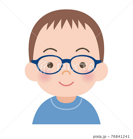 眼鏡をかけた男の子のイラストのイラスト素材