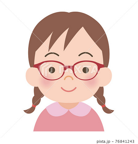 眼鏡をかけた女の子のイラストのイラスト素材