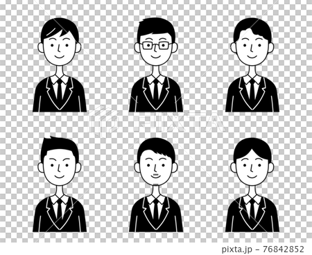 商人圖標集黑色和白色 76842852