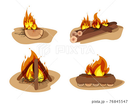 Wood Campfire Vectorのイラスト素材