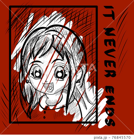 Anime girl print 76845570