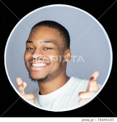 man skincare self acceptance happy african guy 76846165