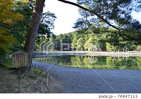 平泉 毛越寺の浄土庭園、大泉が池 76847113