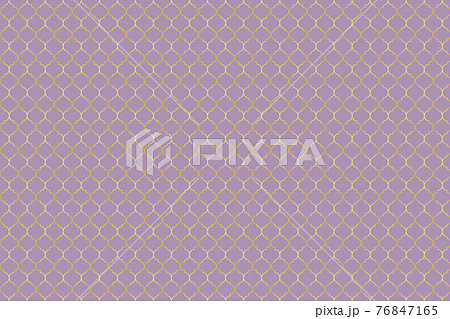 モロッカン柄 モロッコ柄 パターン 背景 模様 モザイク 壁紙 紫 金枠のイラスト素材