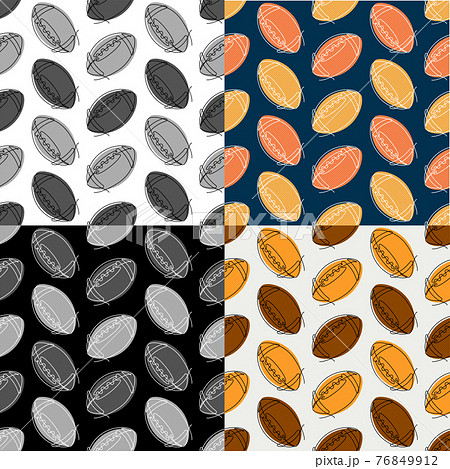set of seamless patterns with Sports ball for American football. Team sports. Ornament for decoration and printing on fabric. Design element. Vector in cartoon 76849912