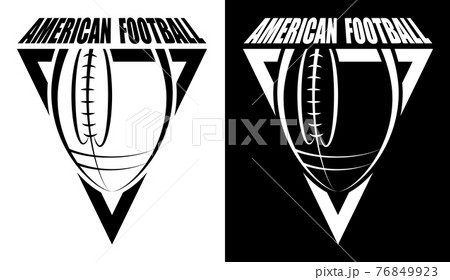 symbol, emblem of sports american football ball in form of diamond for competition. Team sports. Active lifestyle. Vector 76849923