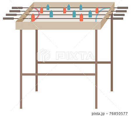 Playing with plastic soccer players and grips to hold. Table football vector illustration 76850577