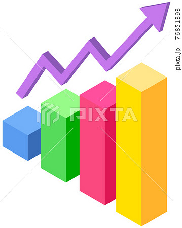 Modem isometric graphic statistics. Profit growth indicators from sales shown on statistical chart 76851393