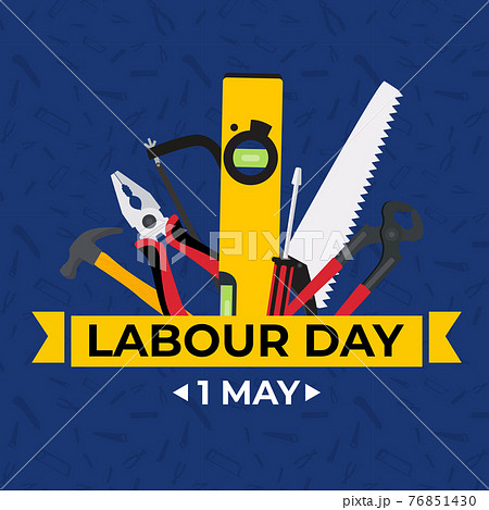 1 May Happy labour day background with working... - Stock Illustration  [76851430] - PIXTA