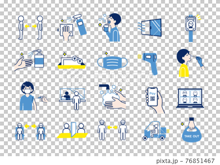 新しい生活様式のアイコンセット 76851467