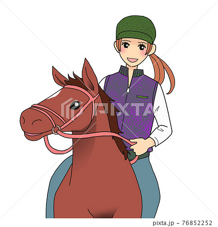 乗馬する女性のイラスト素材