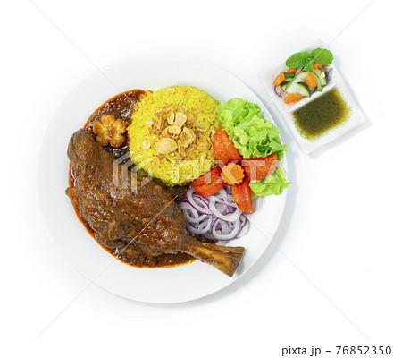 Braised Lamb Shank Biryani Rice Recipe Massaman Curry tender and shreddable Indian Spice 76852350