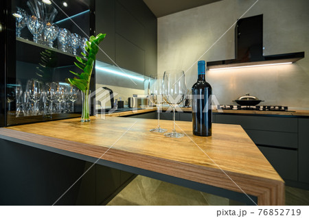 Modern large luxurious studio apartment with kitchen 76852719