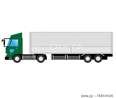 トラック 大型 トレーラーのイラスト素材