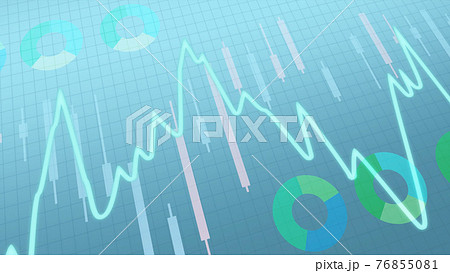 株価チャート_ブルー 株価チャート_ブルー 76855081