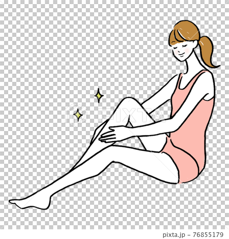 ボディケアをする女性のイラスト 76855179