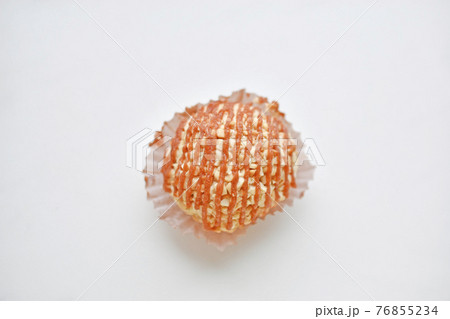 Nutty creamy round cake on a white background Nutty creamy round cake on a white background 76855234