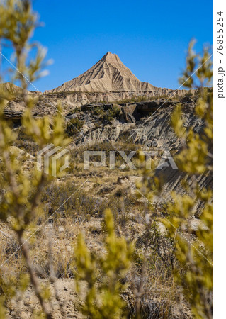 Spain, Navarre, Arguedas, Bardenas Reales desert, natural park classified as Biosphere Reserve by 76855254
