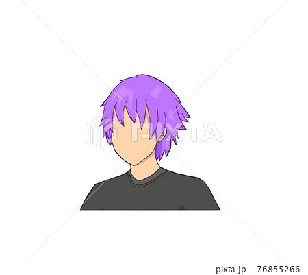 Purple Haired Man Icon Stock Illustration