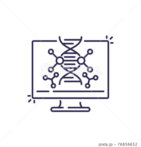 dna research and genetics vector line icon dna research and genetics vector line icon 76856652