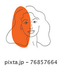 Abstract woman portrait. Afro american black skin girl. Vector illustration. 76857664