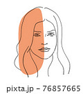 Abstract female portrait. Abstract vector illustration of a young female adult. 76857665