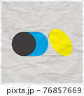Abstract geometric color solids figures still life composition. Cylinder and cone on white paper effect background. Abstract design poster 76857669