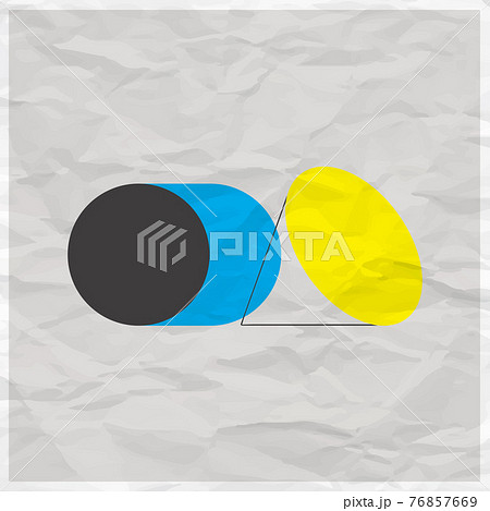 Abstract geometric color solids figures still life composition. Cylinder and cone on white paper effect background. Abstract design poster Abstract geometric color solids figures still life composition. Cylinder and cone on white paper effect background. Abstract design poster 76857669