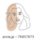 Abstract female portrait. Abstract vector illustration of a young female adult. 76857673