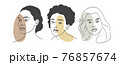 Multi-ethnic beauty. Different ethnicity women - Caucasian, African, Asian. Vector illustration 76857674
