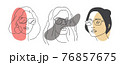 Diversity ethnic beauty womens in sunlight glasses. Color of skin in separate layers and can be edited. 76857675