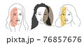 Multi-ethnic beauty. Different ethnicity women - Caucasian, African, Asian. Vector illustration 76857676