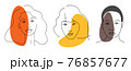 Multi-ethnic beauty. Different ethnicity women - Caucasian, African, Asian. Vector illustration 76857677