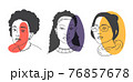 Diversity ethnic beauty womens. Color of skin in separate layers and can be edited. 76857678