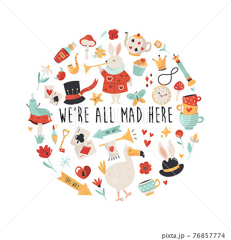 Colorful Compositions With Characters Symbols のイラスト素材