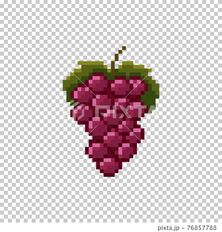 Pixel red grapes illustration. Vector pixel art bunch of grapes. 8 bit retro game style fruit grapes icon. Pixel fruit isolated icon on white background. Pixel red grapes illustration. Vector pixel art bunch of grapes. 8 bit retro game style fruit grapes icon. Pixel fruit isolated icon on white background. 76857788