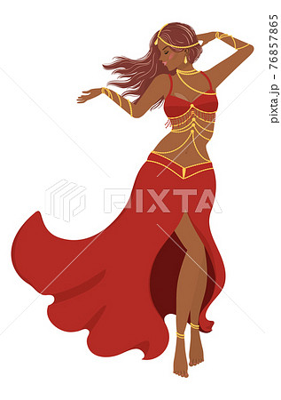 Belly dancer girl in red dress Belly dancer girl in red dress 76857865