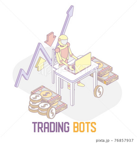 Trading bots concept vector isometric illustration Trading bots concept vector isometric illustration 76857937