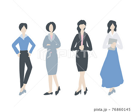 スーツ姿の女性全身イラストのイラスト素材