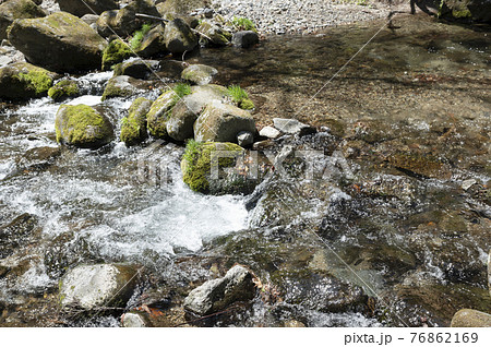 栃木県那須の渓流の流れ 栃木県那須の渓流の流れ 76862169