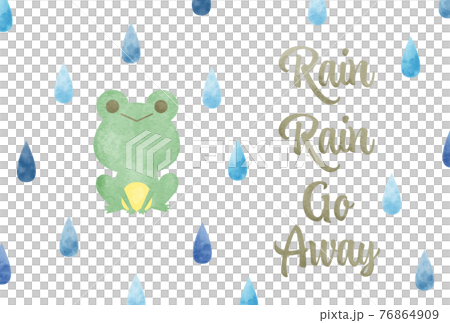 梅雨 水彩 手描き ポストカード 横 梅雨 水彩 手描き ポストカード 横 76864909