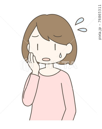 女性のイラスト 焦るのイラスト素材