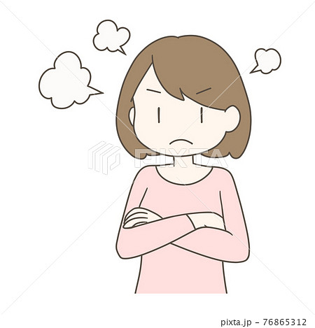 女性のイラスト 怒るのイラスト素材