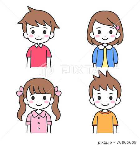 笑顔の子どもたち　イラスト素材 76865609