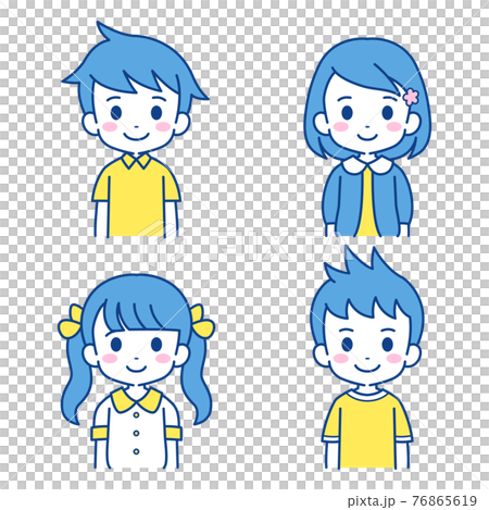 笑臉兒童插畫素材 76865619